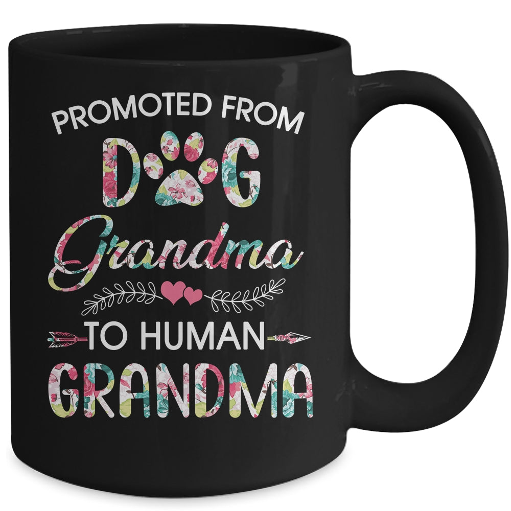 Promoted From Dog Grandma To Human Grandma Dog Lovers Mug | siriusteestore