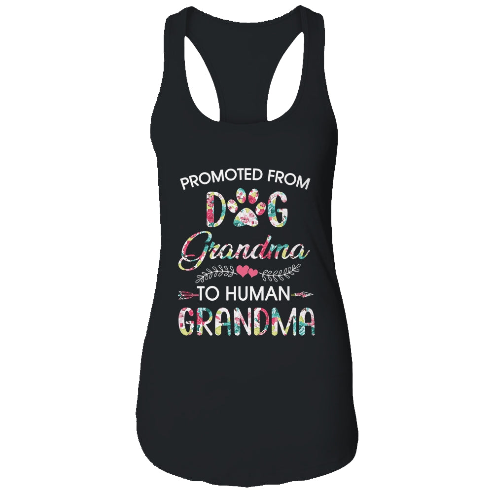 Promoted From Dog Grandma To Human Grandma Dog Lovers Shirt & Tank Top | siriusteestore