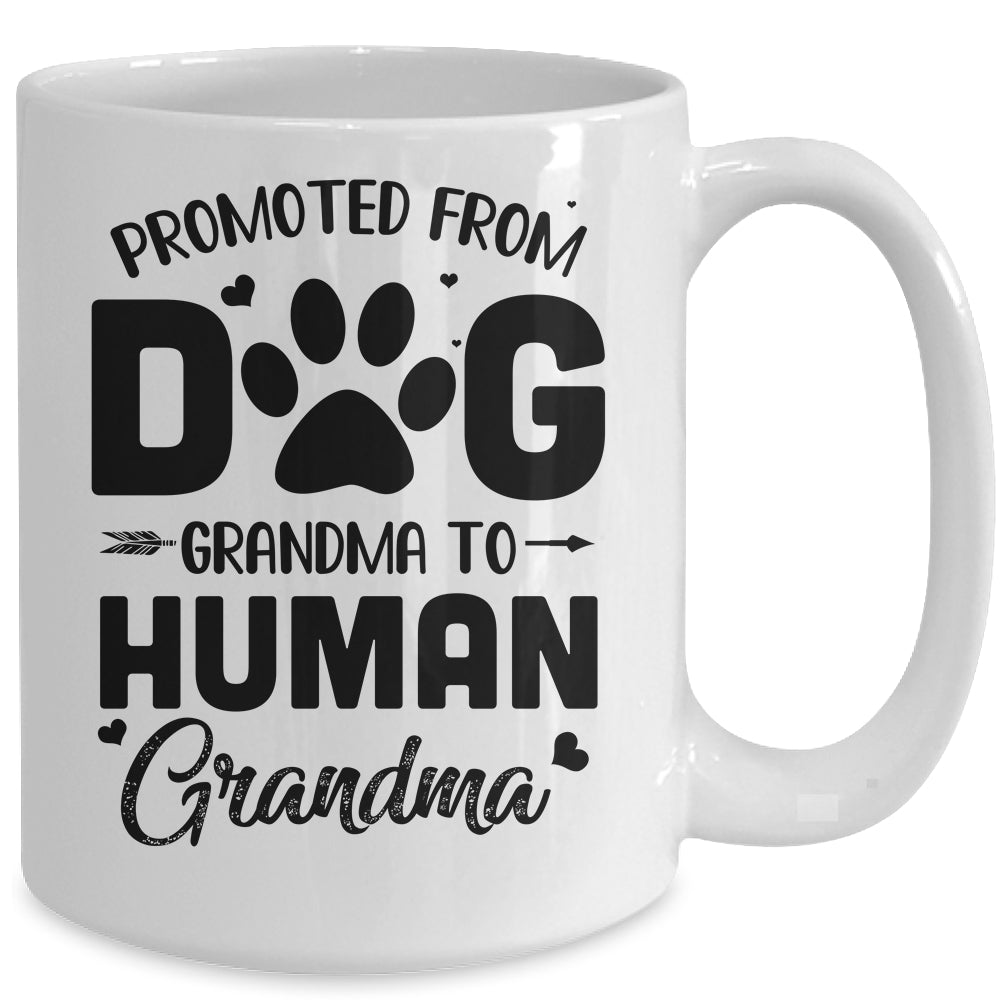 Promoted From Dog Grandma To Human Grandma Mother's Day Mug | siriusteestore