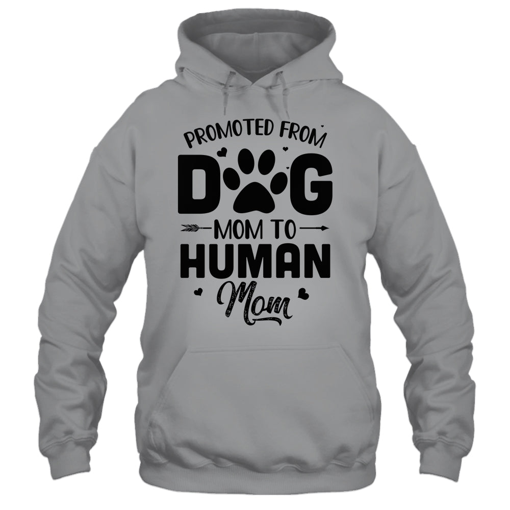 Promoted From Dog Mom To Human Mom Mother's Day Shirt & Tank Top | siriusteestore