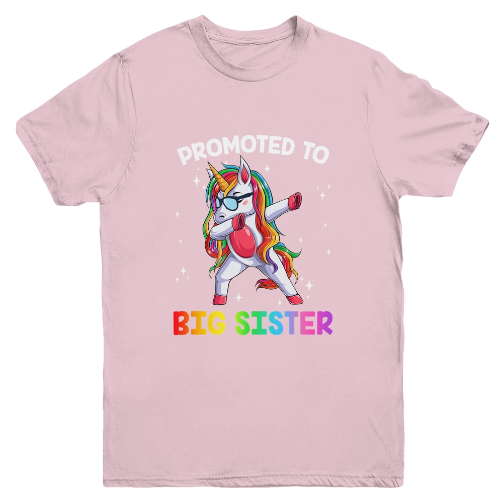 Promoted To Big Sister Again Dabbing Unicorn Cute Unicorn Youth Shirt | siriusteestore