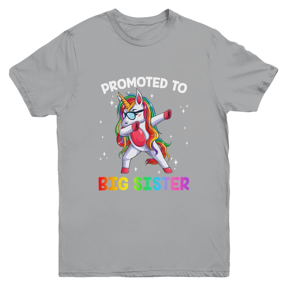 Promoted To Big Sister Again Dabbing Unicorn Cute Unicorn Youth Shirt | siriusteestore