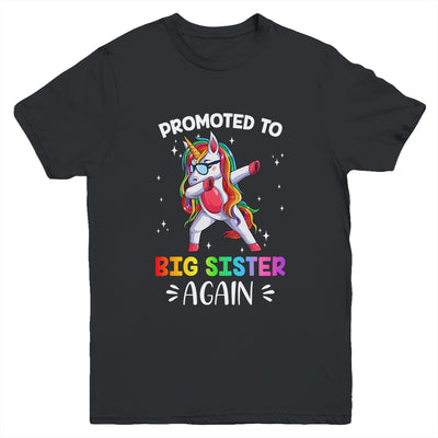 Promoted To Big Sister Dabbing Unicorn Older Sister Youth Shirt | siriusteestore