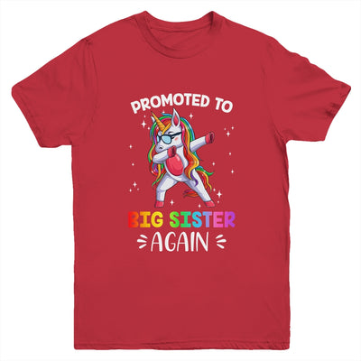 Promoted To Big Sister Dabbing Unicorn Older Sister Youth Shirt | siriusteestore