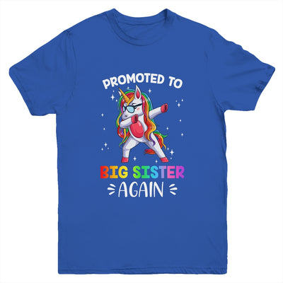 Promoted To Big Sister Dabbing Unicorn Older Sister Youth Shirt | siriusteestore