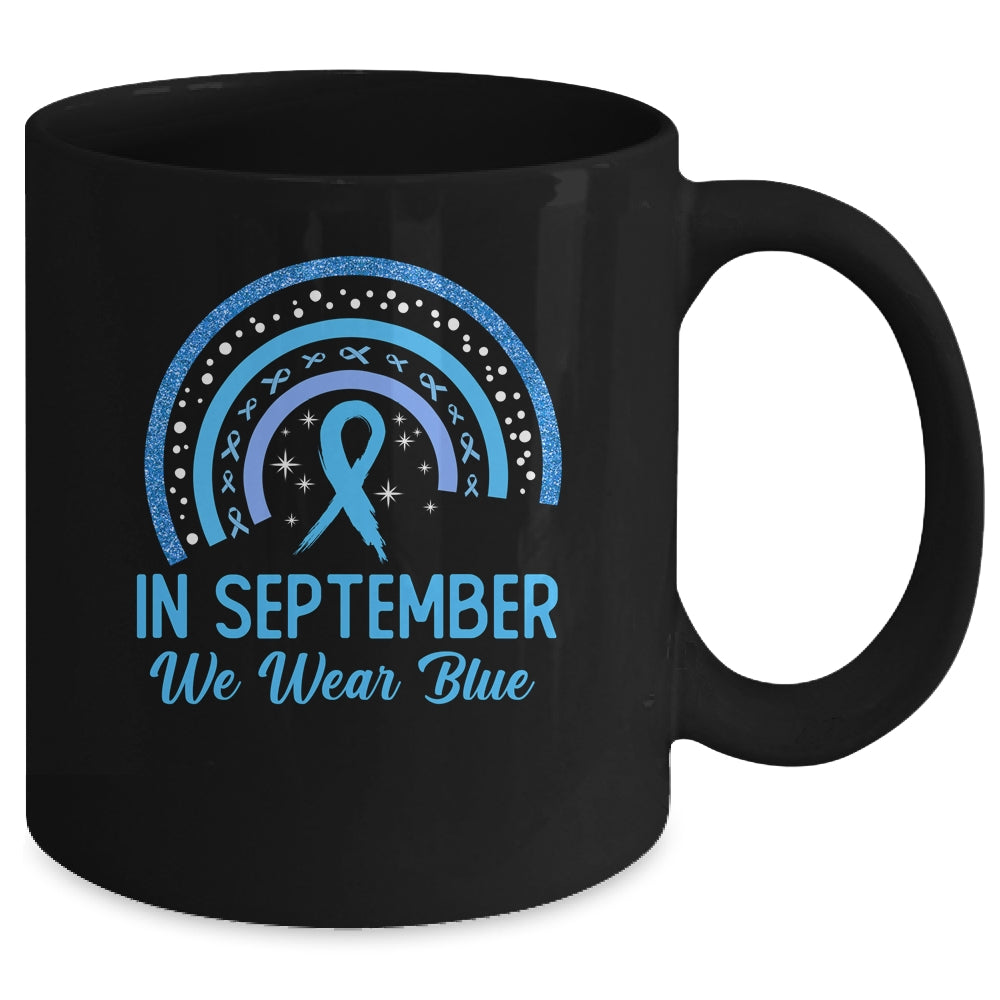 Prostate Cancer Awareness In September We Wear Blue Rainbow Mug | siriusteestore