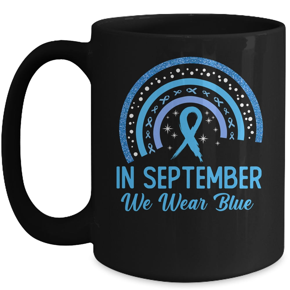 Prostate Cancer Awareness In September We Wear Blue Rainbow Mug | siriusteestore