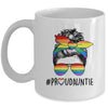 Proud Auntie Messy Bun LGBT Auntie LGBT Gay Pride Rainbow Mug | siriusteestore