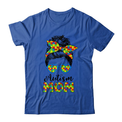 Proud Autism Mom Life Messy Mun Autism Awareness Women Shirt & Tank Top | siriusteestore