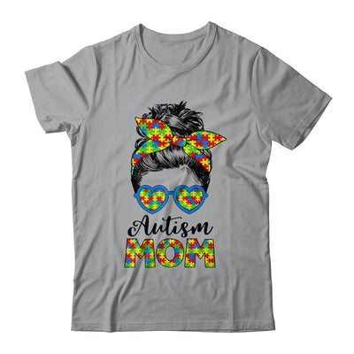 Proud Autism Mom Life Messy Mun Autism Awareness Women Shirt & Tank Top | siriusteestore