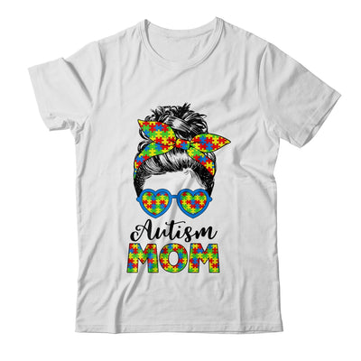 Proud Autism Mom Life Messy Mun Autism Awareness Women Shirt & Tank Top | siriusteestore