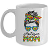 Proud Autism Mom Life Messy Mun Autism Awareness Women Mug | siriusteestore