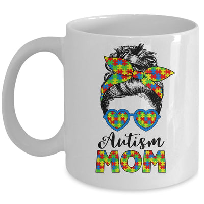 Proud Autism Mom Life Messy Mun Autism Awareness Women Mug | siriusteestore