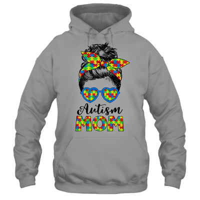 Proud Autism Mom Life Messy Mun Autism Awareness Women Shirt & Tank Top | siriusteestore