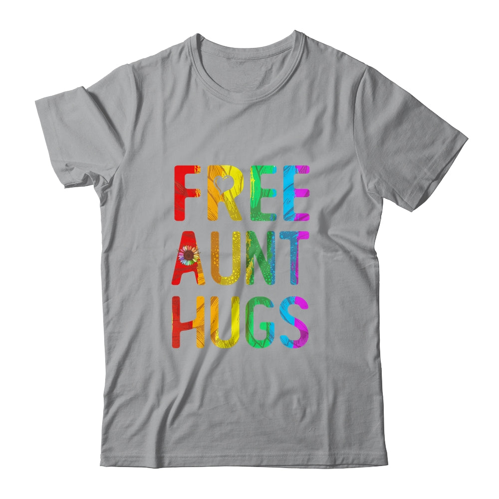 Proud LGBT Free Aunt Hugs LGBT Sunflower LGBT Gay Pride Shirt & Tank Top | siriusteestore