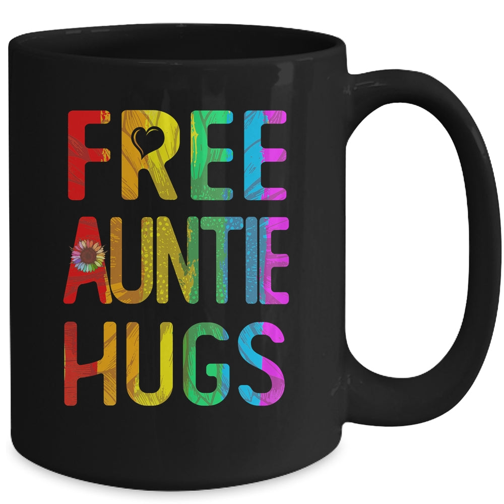 Proud LGBT Free Auntie Hugs LGBT Sunflower LGBT Gay Pride Mug | siriusteestore
