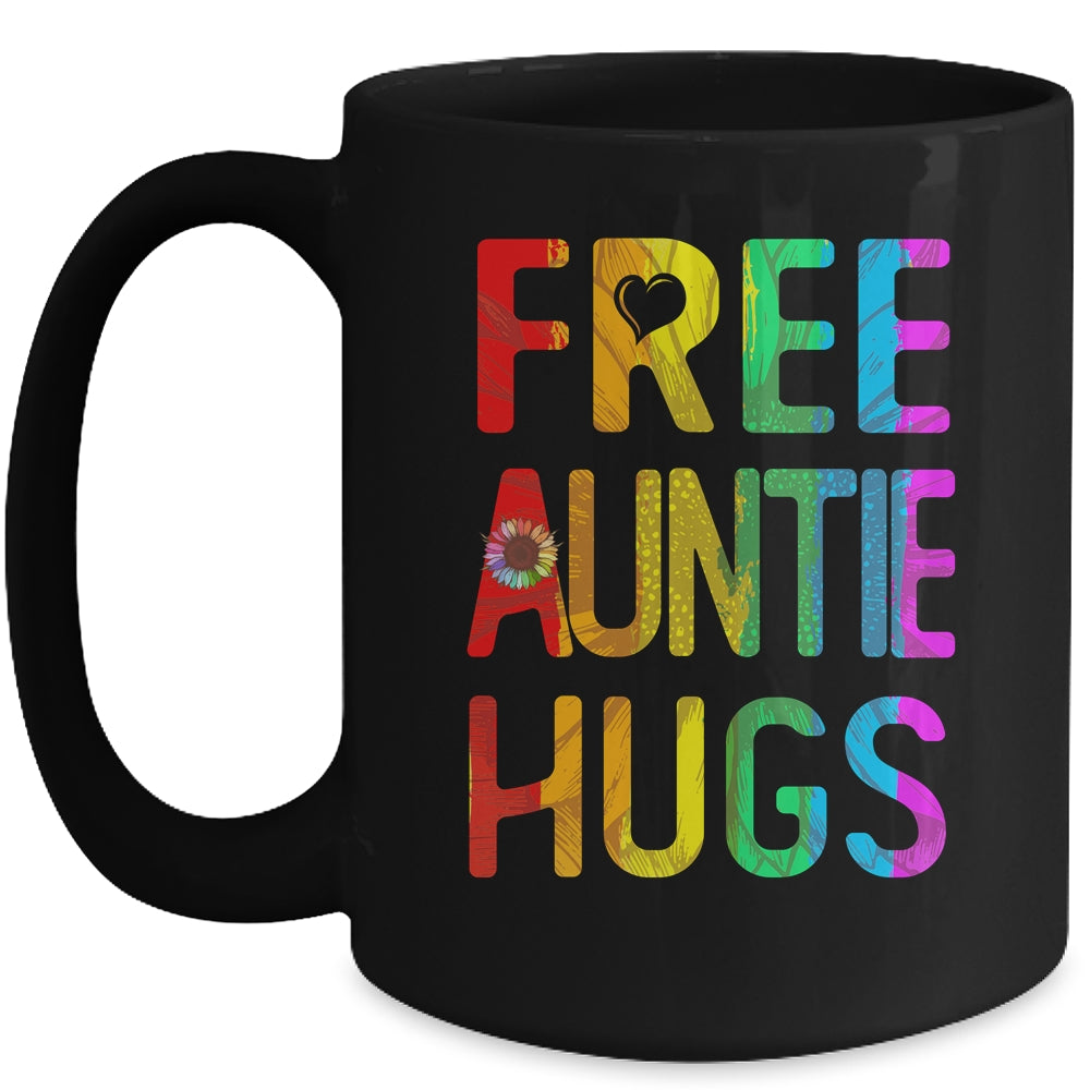 Proud LGBT Free Auntie Hugs LGBT Sunflower LGBT Gay Pride Mug | siriusteestore