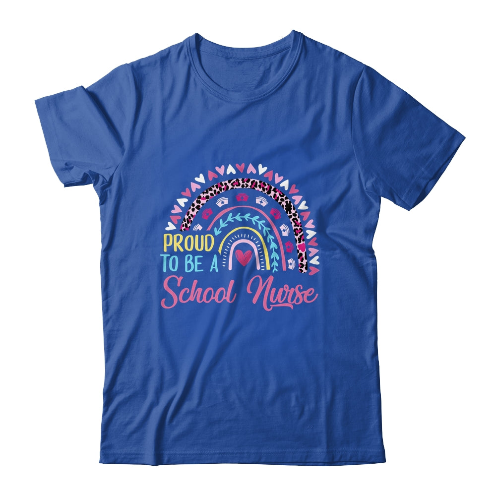 Proud To Be A School Pink Leopard Rainbow Stethoscope Nurs Shirt & Hoodie | siriusteestore
