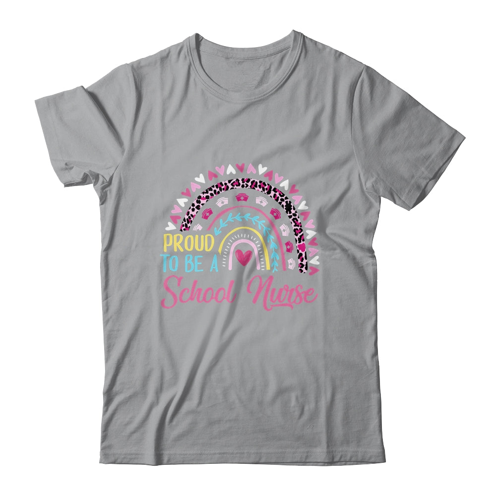 Proud To Be A School Pink Leopard Rainbow Stethoscope Nurs Shirt & Hoodie | siriusteestore