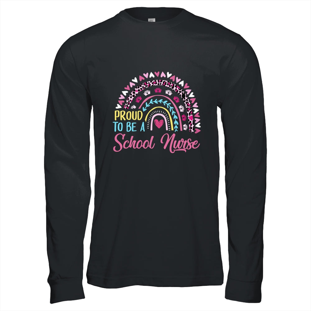 Proud To Be A School Pink Leopard Rainbow Stethoscope Nurs Shirt & Hoodie | siriusteestore