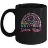 Proud To Be A School Pink Leopard Rainbow Stethoscope Nurs Mug | siriusteestore
