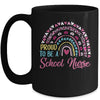 Proud To Be A School Pink Leopard Rainbow Stethoscope Nurs Mug | siriusteestore