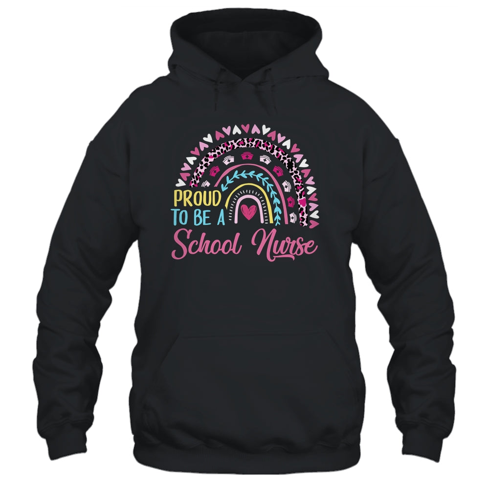 Proud To Be A School Pink Leopard Rainbow Stethoscope Nurs Shirt & Hoodie | siriusteestore