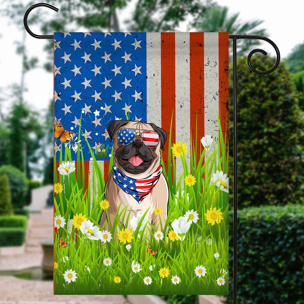 Pug American USA Flag 4th of July Dog Lover On Independence Day | siriusteestore