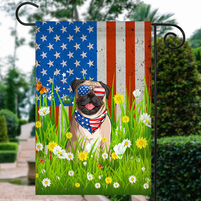 Pug American USA Flag 4th of July Dog Lover On Independence Day | siriusteestore