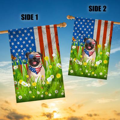 Pug American USA Flag 4th of July Dog Lover On Independence Day | siriusteestore