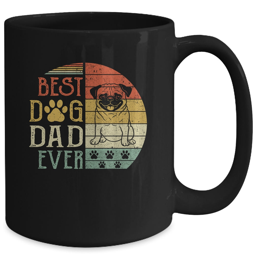 Pug Best Dog Dad Ever Vintage Father's Day Retro Mug | siriusteestore