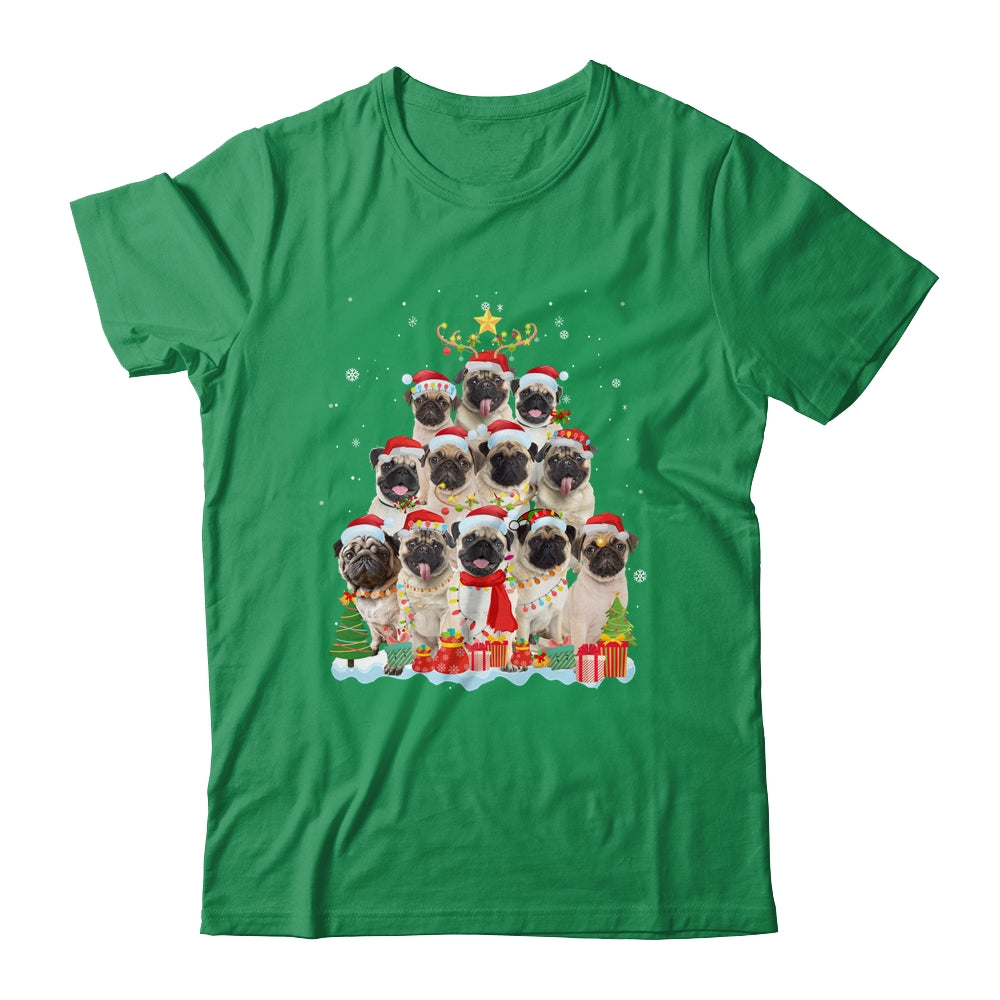 Pug Christmas Tree Pajama Xmas Shirt & Sweatshirt | siriusteestore