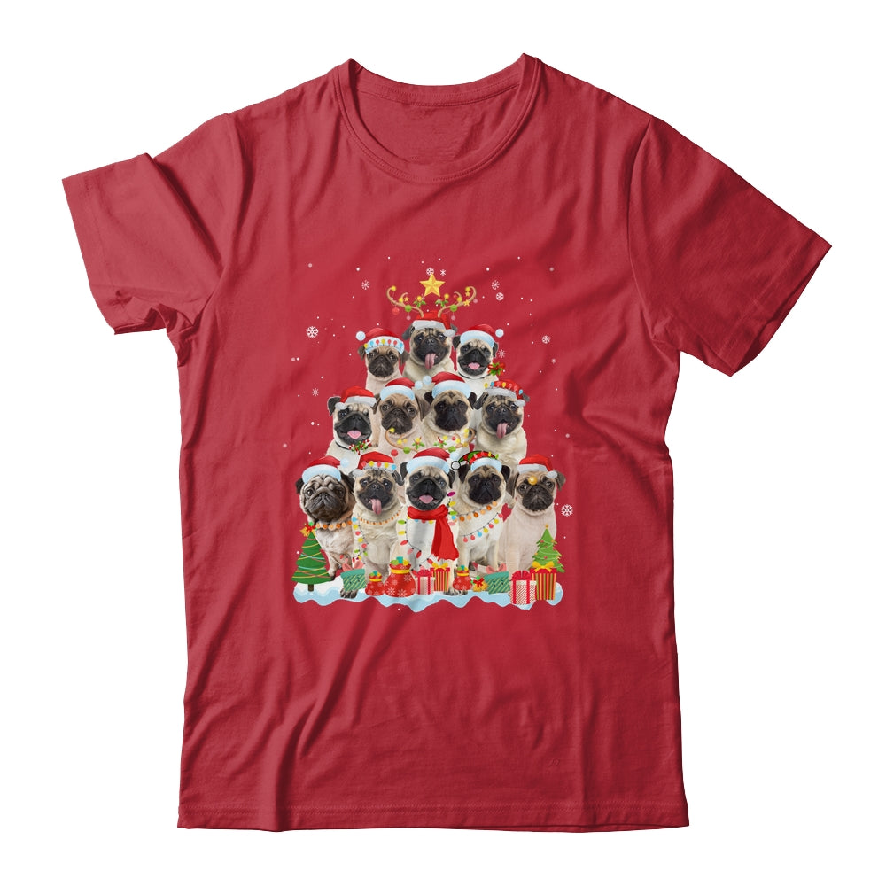 Pug Christmas Tree Pajama Xmas Shirt & Sweatshirt | siriusteestore