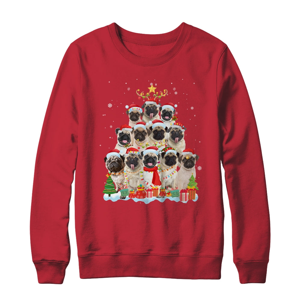 Pug Christmas Tree Pajama Xmas Shirt & Sweatshirt | siriusteestore
