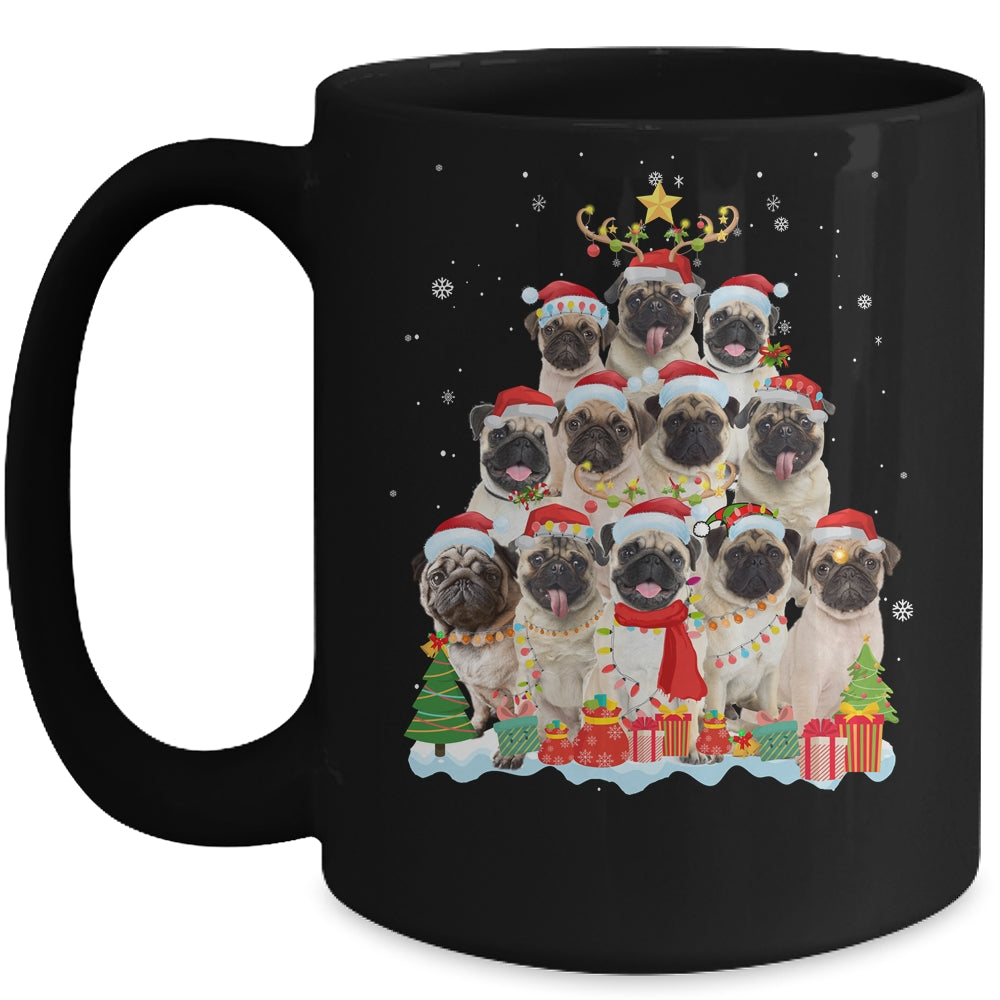 Pug Christmas Tree Pajama Xmas Mug | siriusteestore
