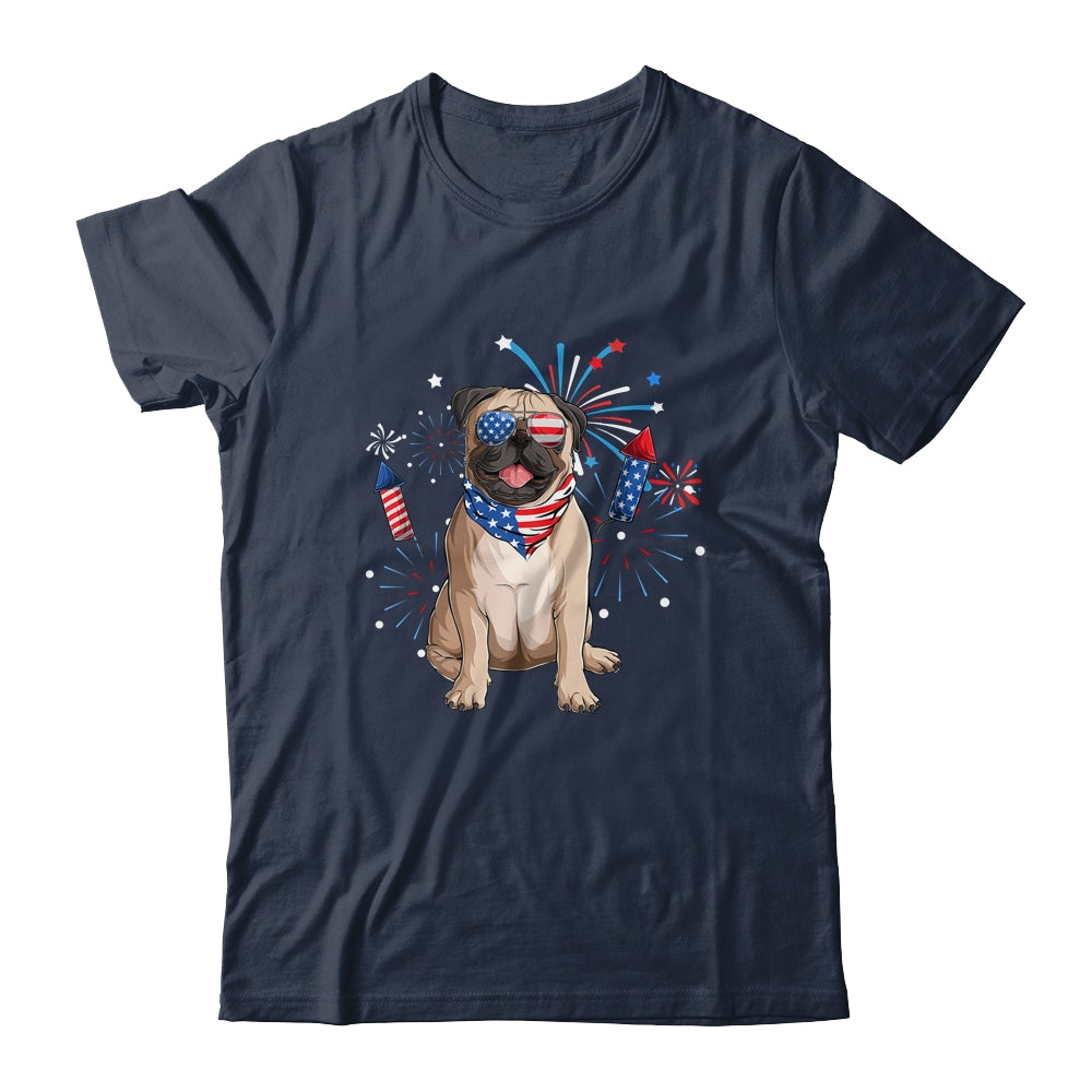 Pug Dog American USA Flag 4th of July Men women Lover Shirt & Tank Top | siriusteestore