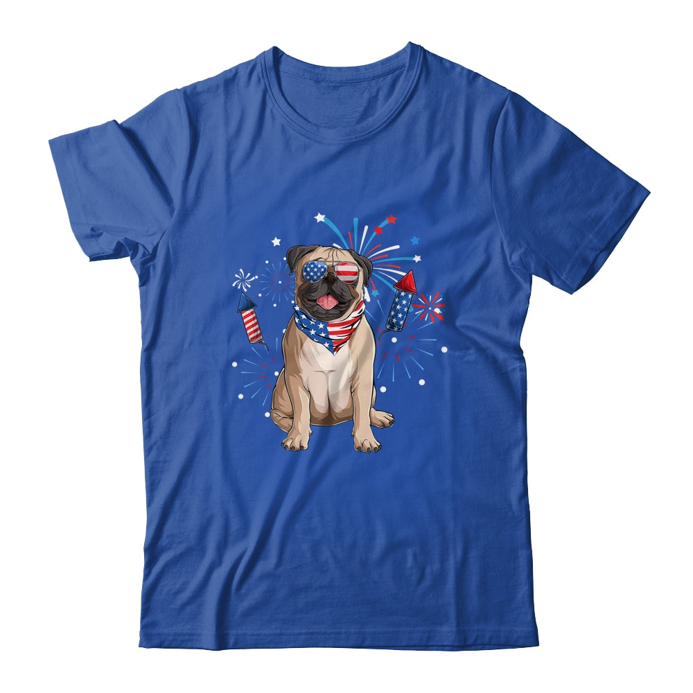 Pug Dog American USA Flag 4th of July Men women Lover Shirt & Tank Top | siriusteestore
