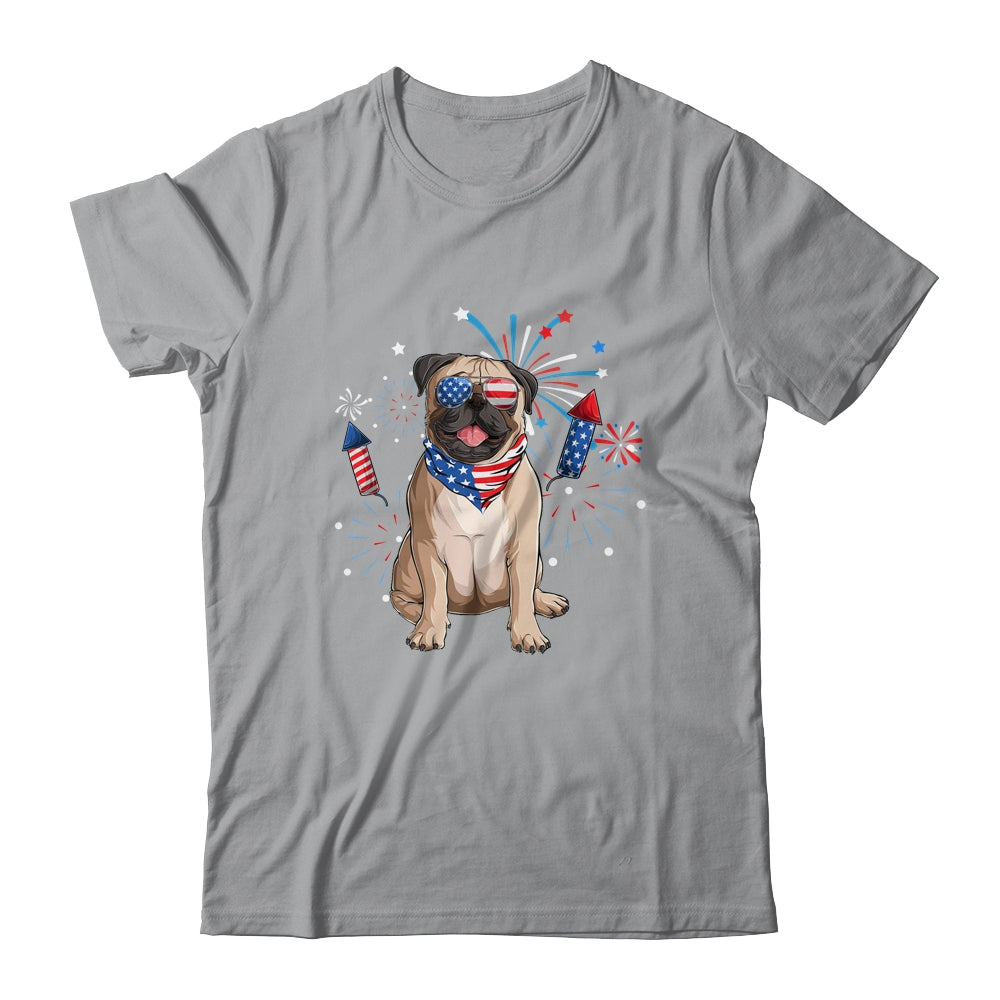 Pug Dog American USA Flag 4th of July Men women Lover Shirt & Tank Top | siriusteestore