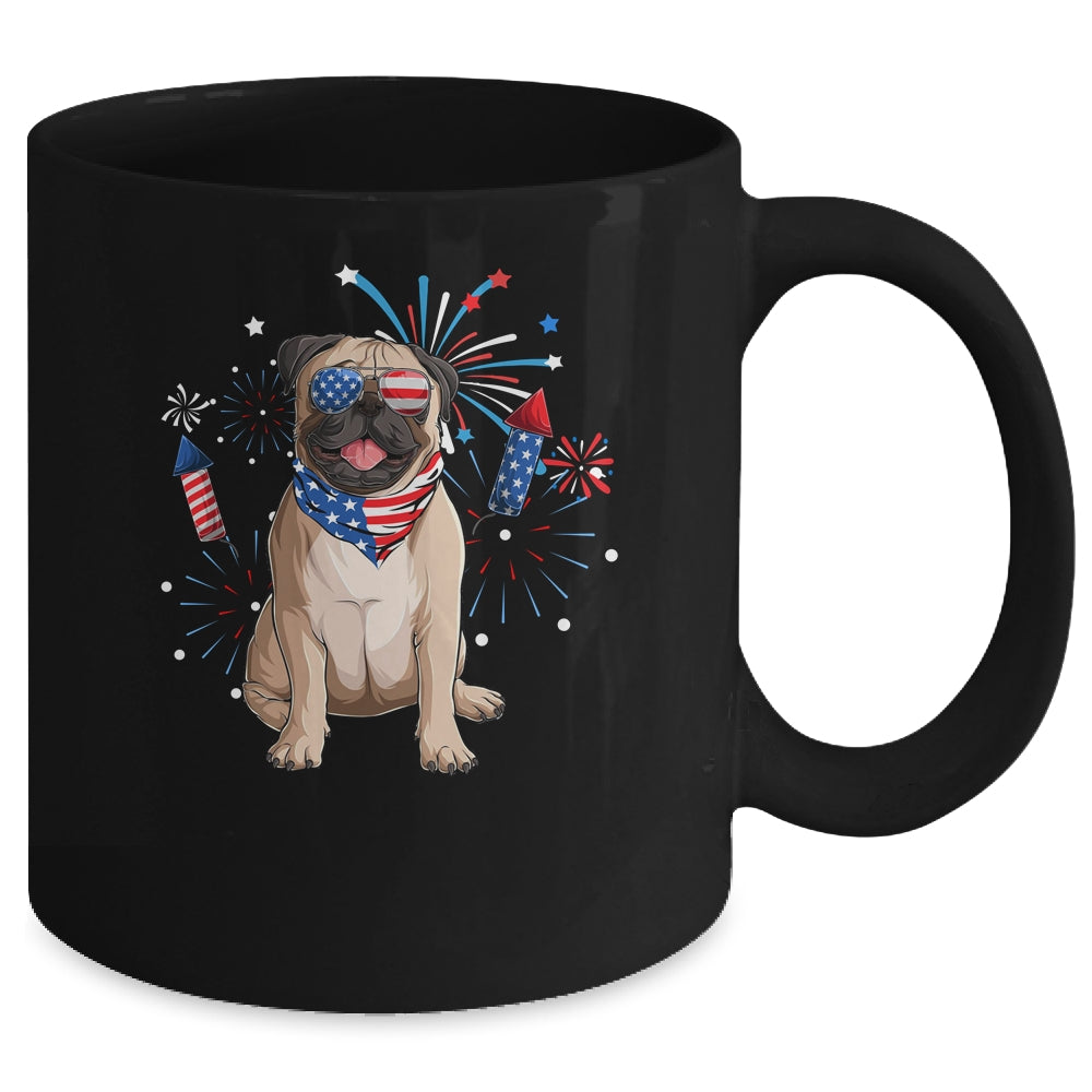 Pug Dog American USA Flag 4th of July Men women Lover Mug | siriusteestore