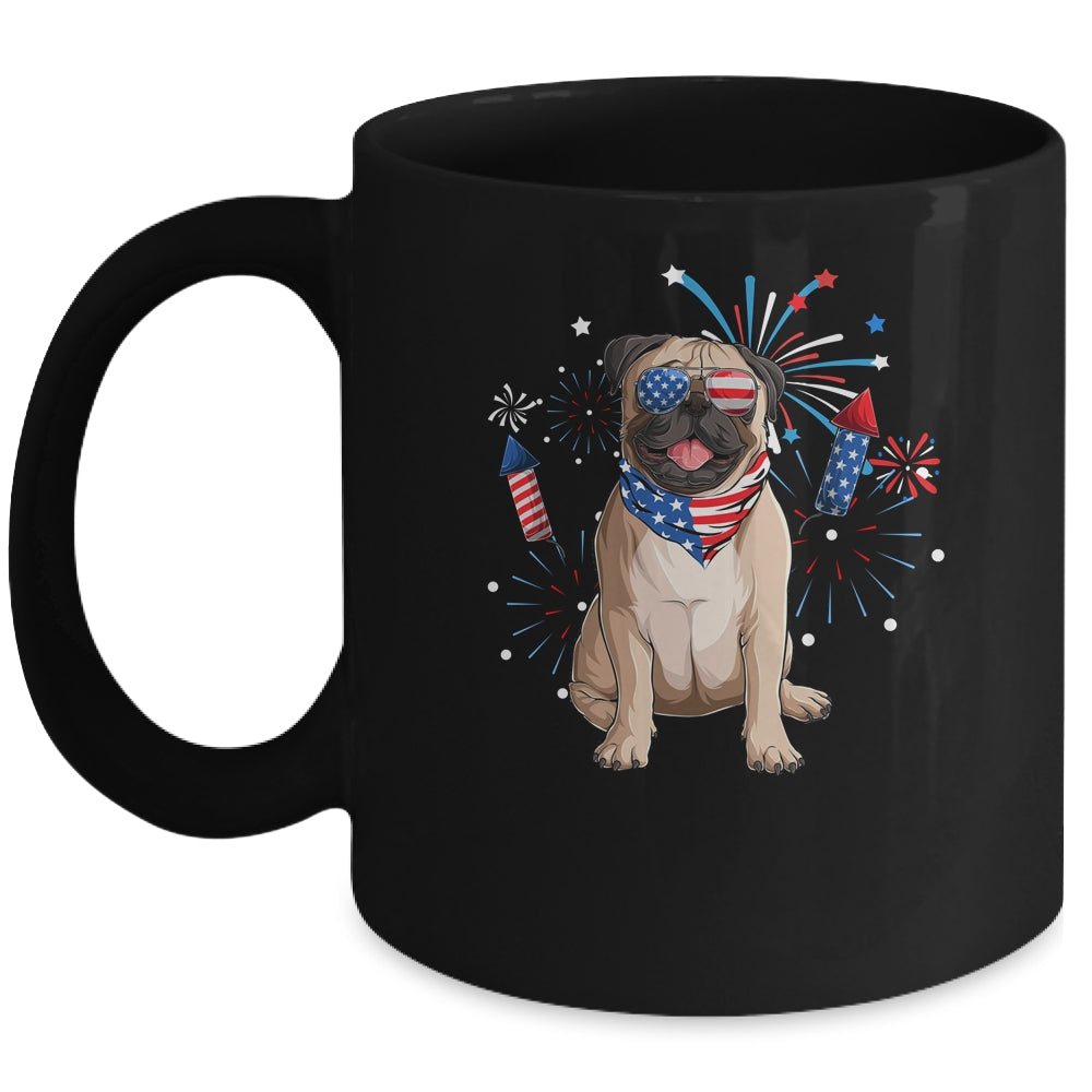 Pug Dog American USA Flag 4th of July Men women Lover Mug | siriusteestore