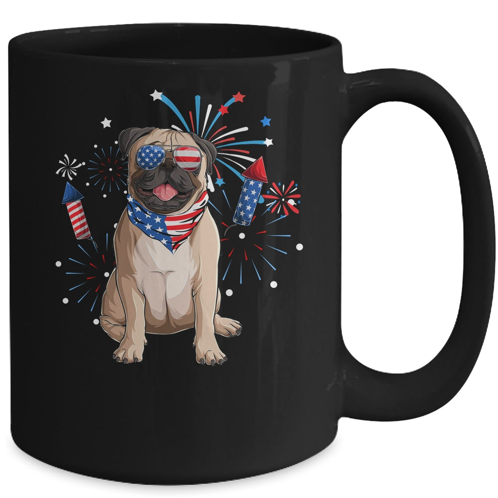 Pug Dog American USA Flag 4th of July Men women Lover Mug | siriusteestore
