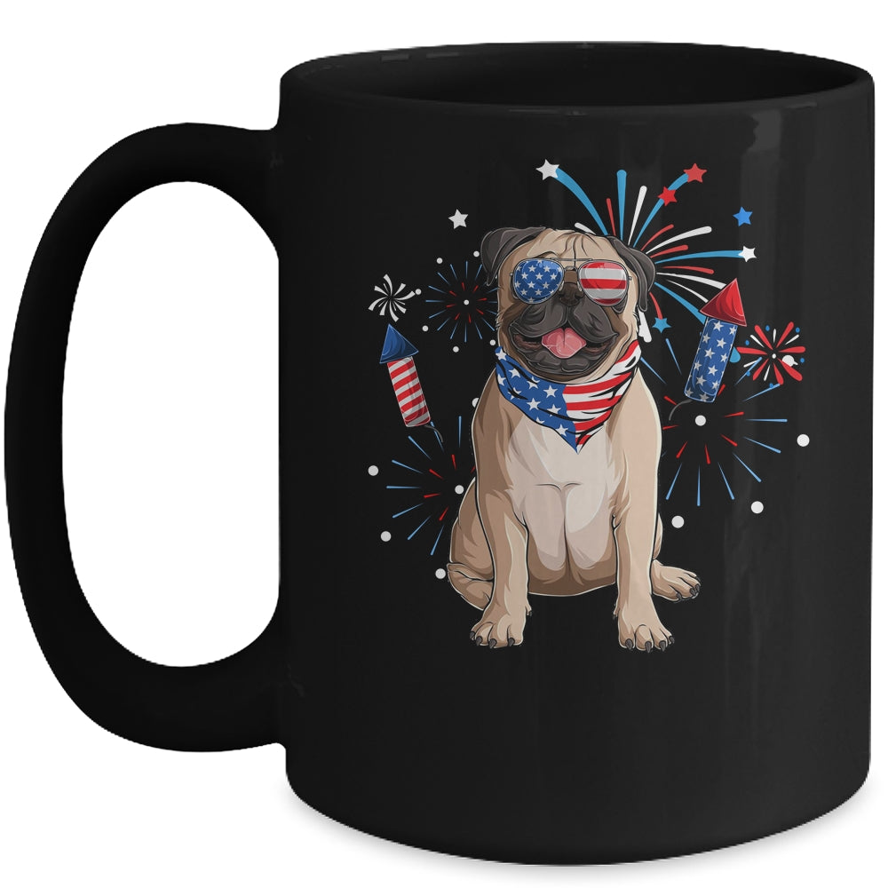 Pug Dog American USA Flag 4th of July Men women Lover Mug | siriusteestore