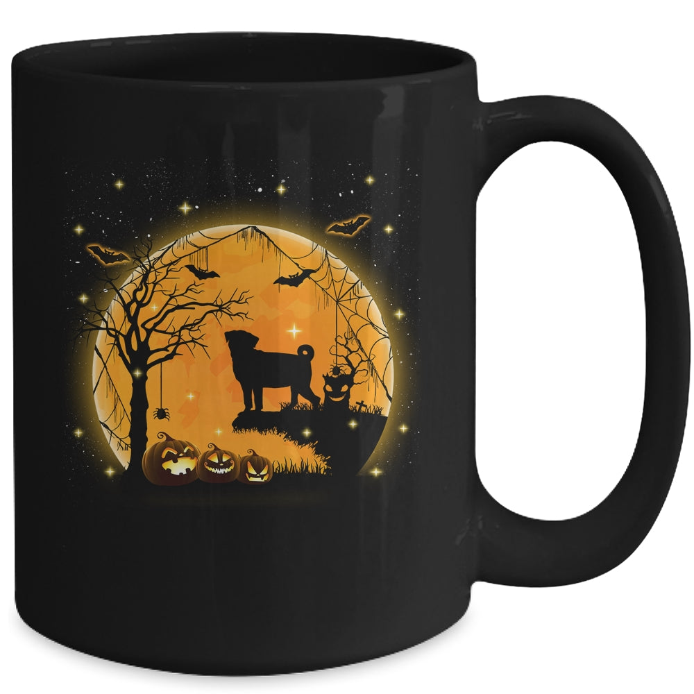 Pug Dog And Moon Funny Halloween Costume Gift Mug | siriusteestore