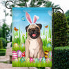 Pug Happy Easter Day Holiday Flag Funny Dog Dog Wear Bunny Ears Headband Cute for Home Decor | siriusteestore