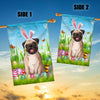 Pug Happy Easter Day Holiday Flag Funny Dog Dog Wear Bunny Ears Headband Cute for Home Decor | siriusteestore