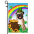 Pug St Patrick's Day Dog Flag Funny Peeking Dog Wear Green Hat Golden Pot Coin Shamrock Rainbow Spring Banner for Home Decor | siriusteestore