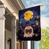 Pug Witch Halloween Flag Castle Background For Dog Lover Home | siriusteestore