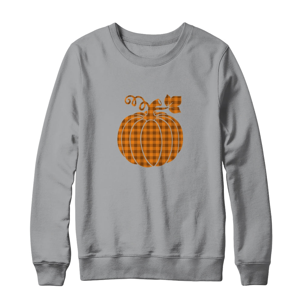 Pumpkin Halloween Thanksgiving Gift Women Pumpkin Plaid Shirt & Sweatshirt | siriusteestore