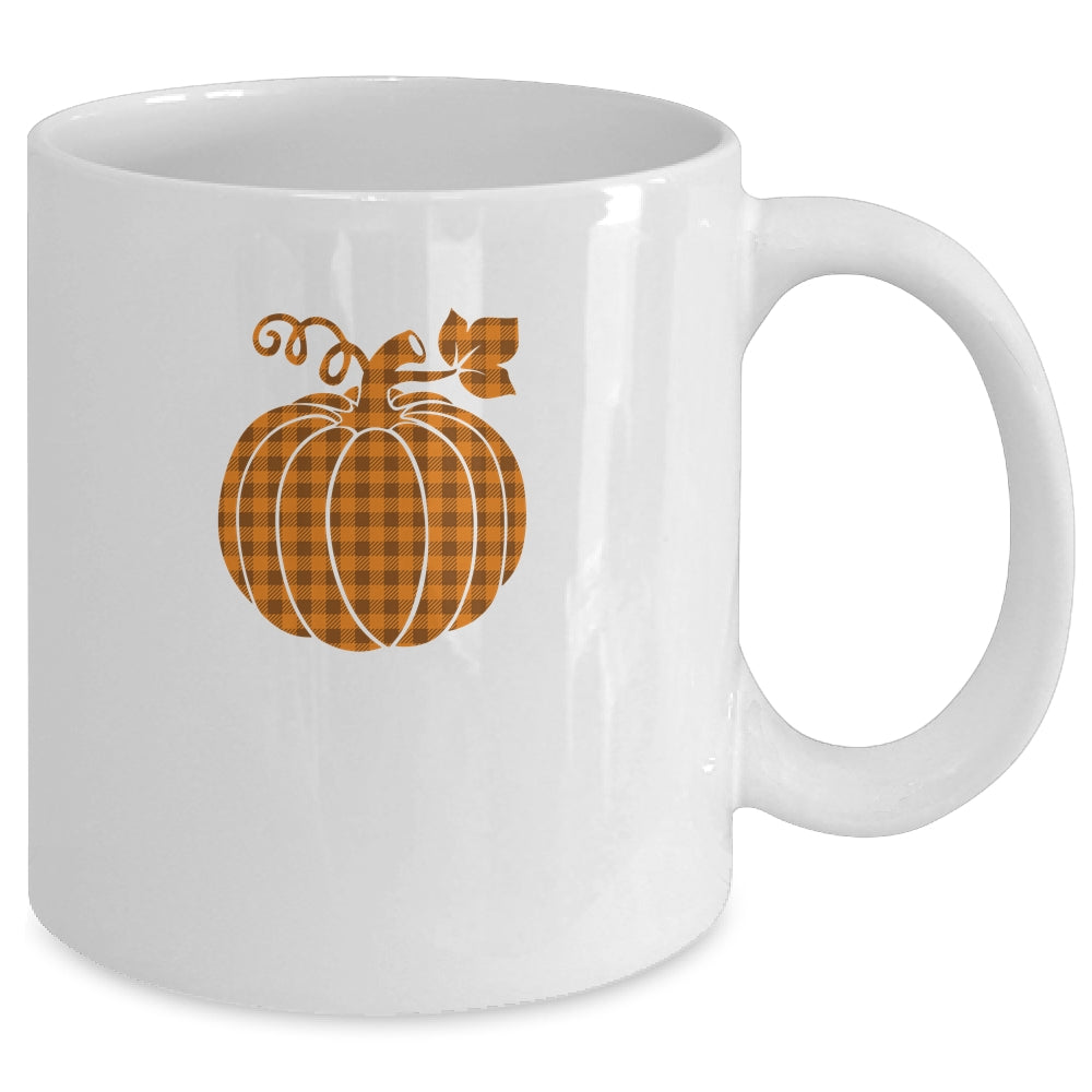 Pumpkin Halloween Thanksgiving Gift Women Pumpkin Plaid Mug | siriusteestore