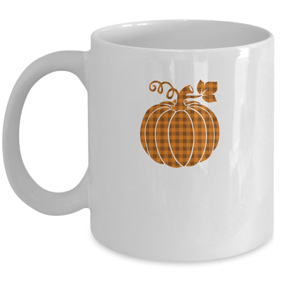 Pumpkin Halloween Thanksgiving Gift Women Pumpkin Plaid Mug | siriusteestore